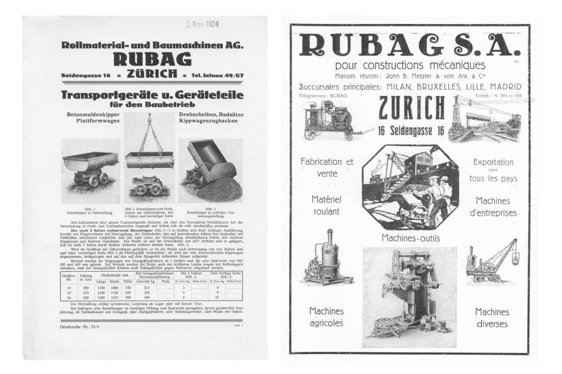 Historische RUBAG Inserate Zeitung