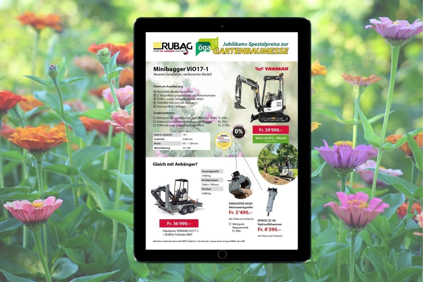 Gartenbau Aktionsflyer iPad Ansicht