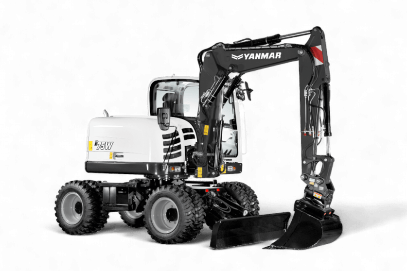 YANMAR Mobilbagger B75W weiss transparent mit Schatten