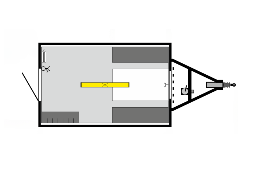 Zeichnung Grundriss RUBAG Bauwagen AT350 E