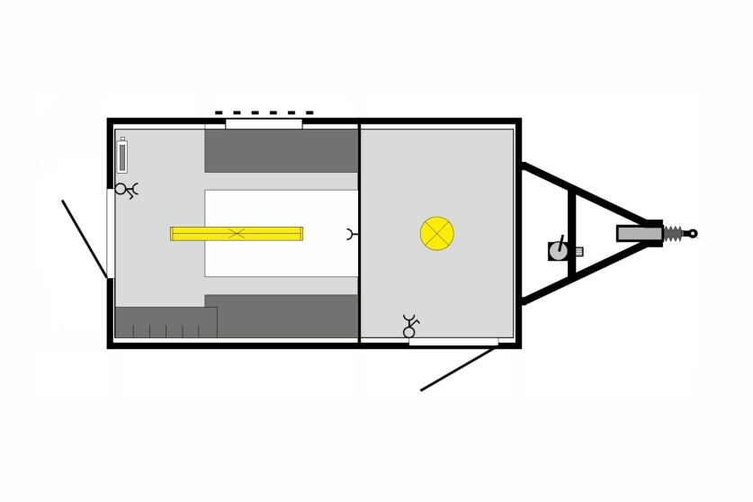 Zeichnung Grundriss RUBAG Bauwagen AT400 E