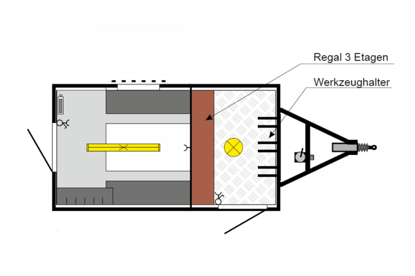 Zeichnung Grundriss RUBAG Bauwagen AT400 EW